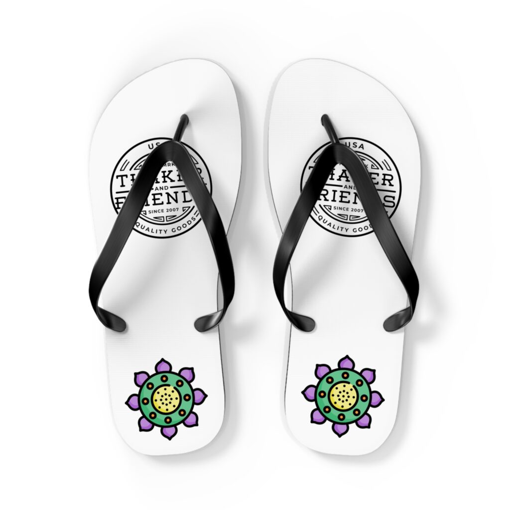 Mel Thaker and Friends™ Mandala Heel Summer Flip Flops in 4 sizes