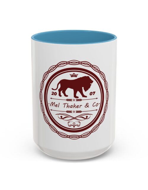 Mel Thaker & Co.™ Lion Crest Accent Mug with Brightly Colored Ceramic Accents