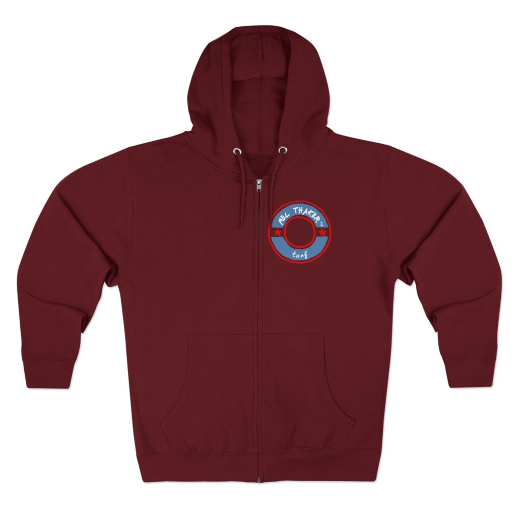 Mel Thaker Turf™ Zip Up Hooded Sweatshirts in 5 Different Color Schemes