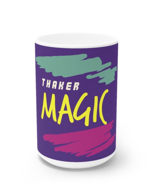 Thaker Magic™ White Ceramic Mug in 11 oz and 15 oz sizes